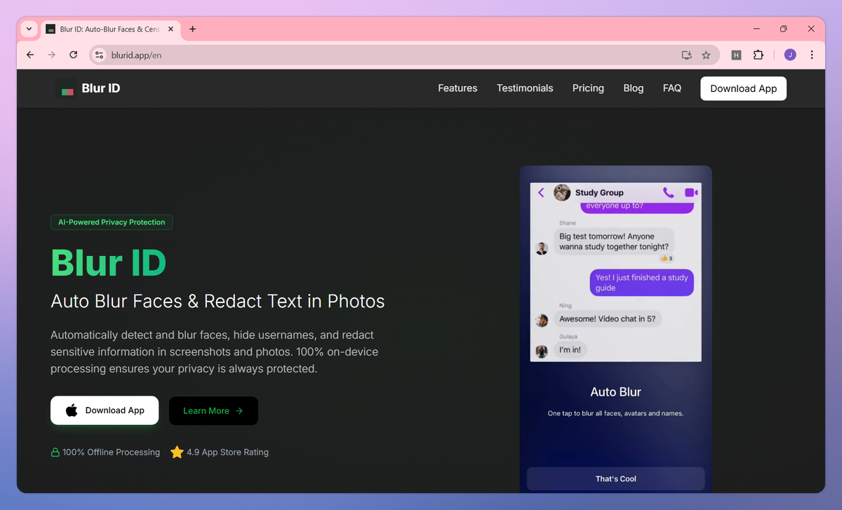 Blur ID screenshot #1