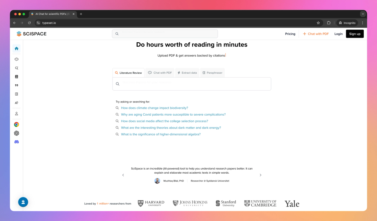 SciSpace screenshot #1