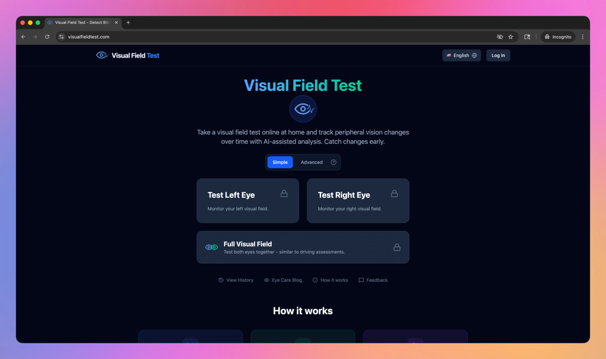 Visual Field Test screenshot
