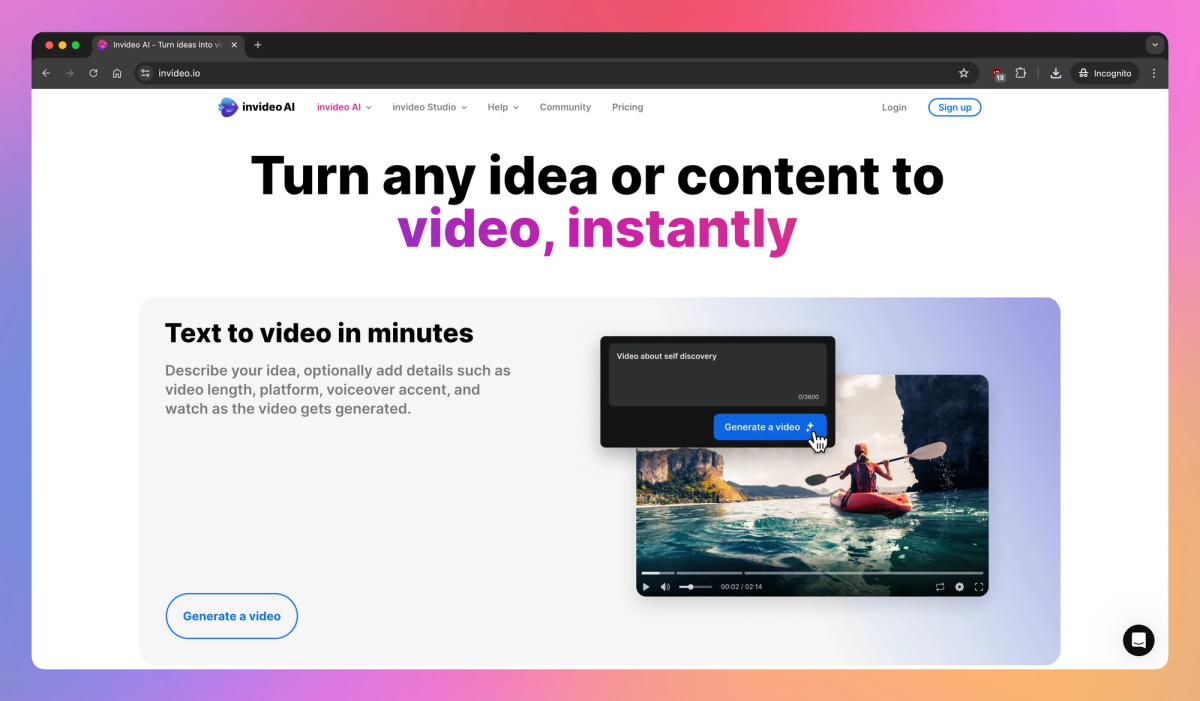 invideo AI screenshot #1