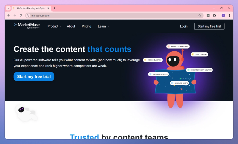 MarketMuse product screenshot