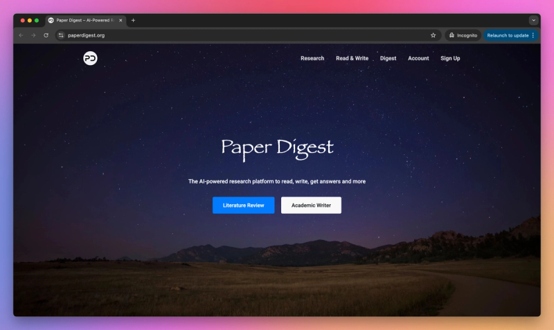 Paper Digest product screenshot
