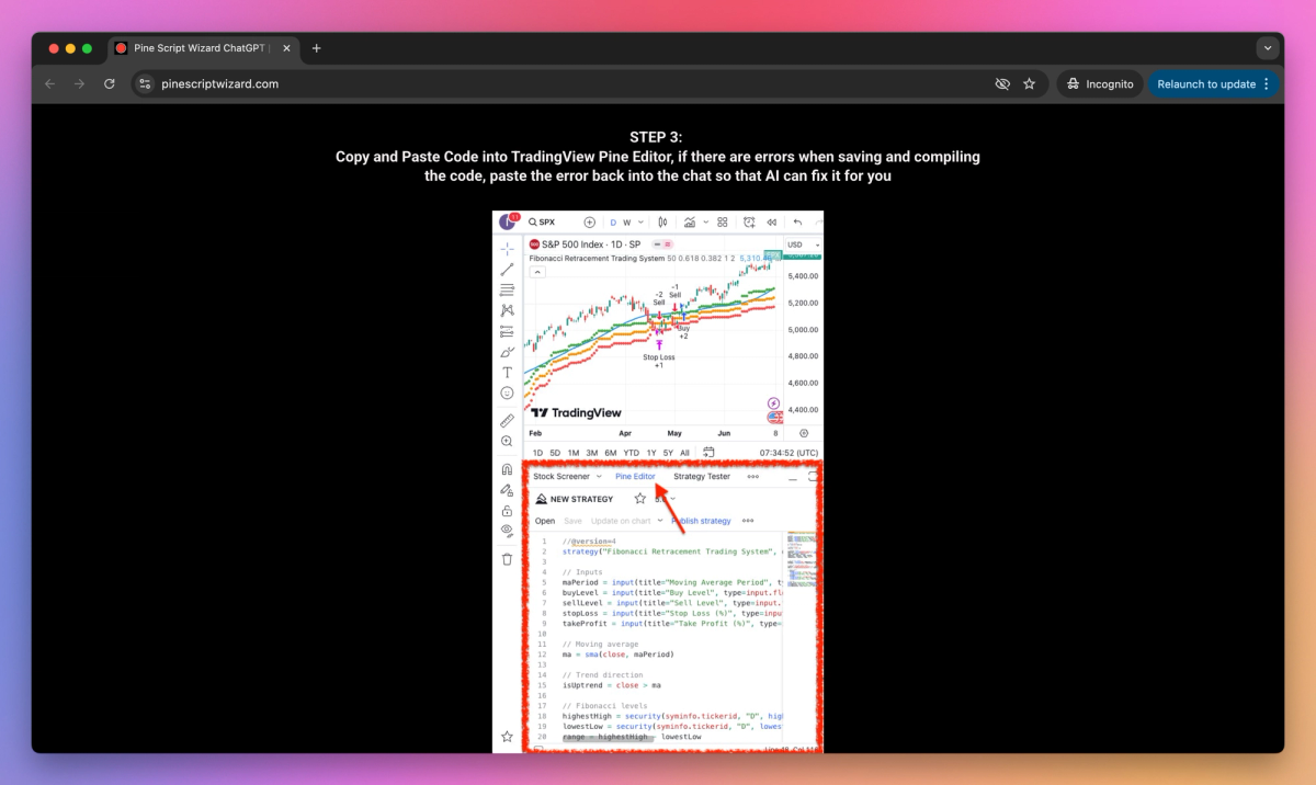 Pine Script Wizard AI screenshot #2
