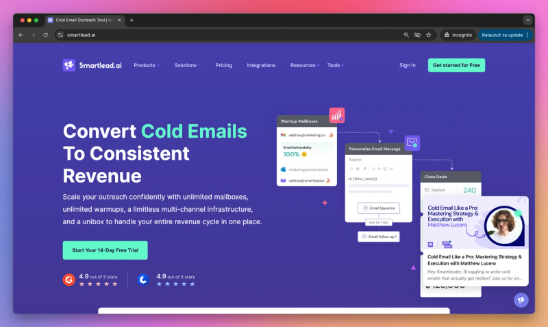 Smartlead product screenshot