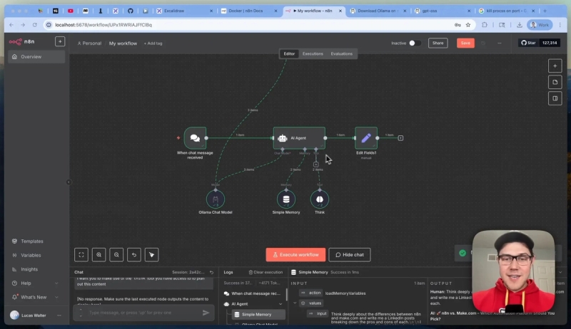 n8n local agent with gpt-oss