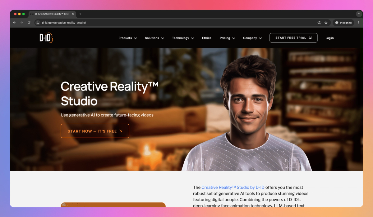 Creative Reality Studio (D-ID) screenshot #1