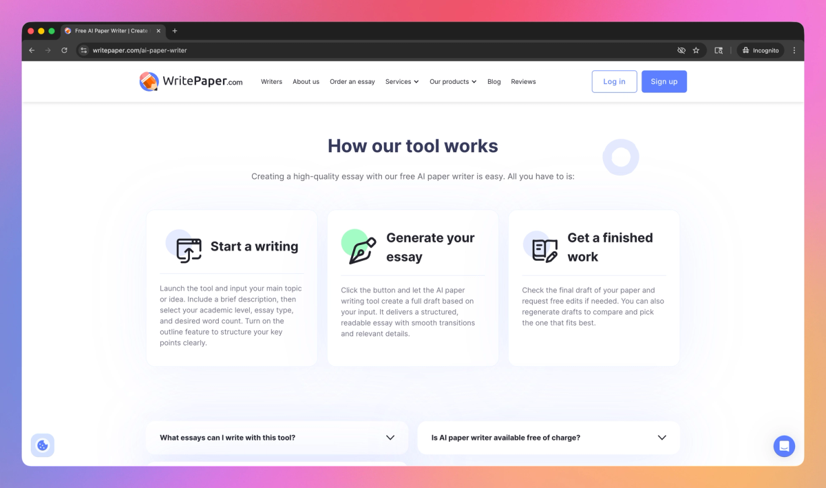 WritePaper AI Paper Writer Features, Pricing, and Alternatives | AI Tools