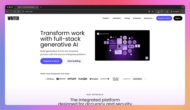 Writer product screenshot