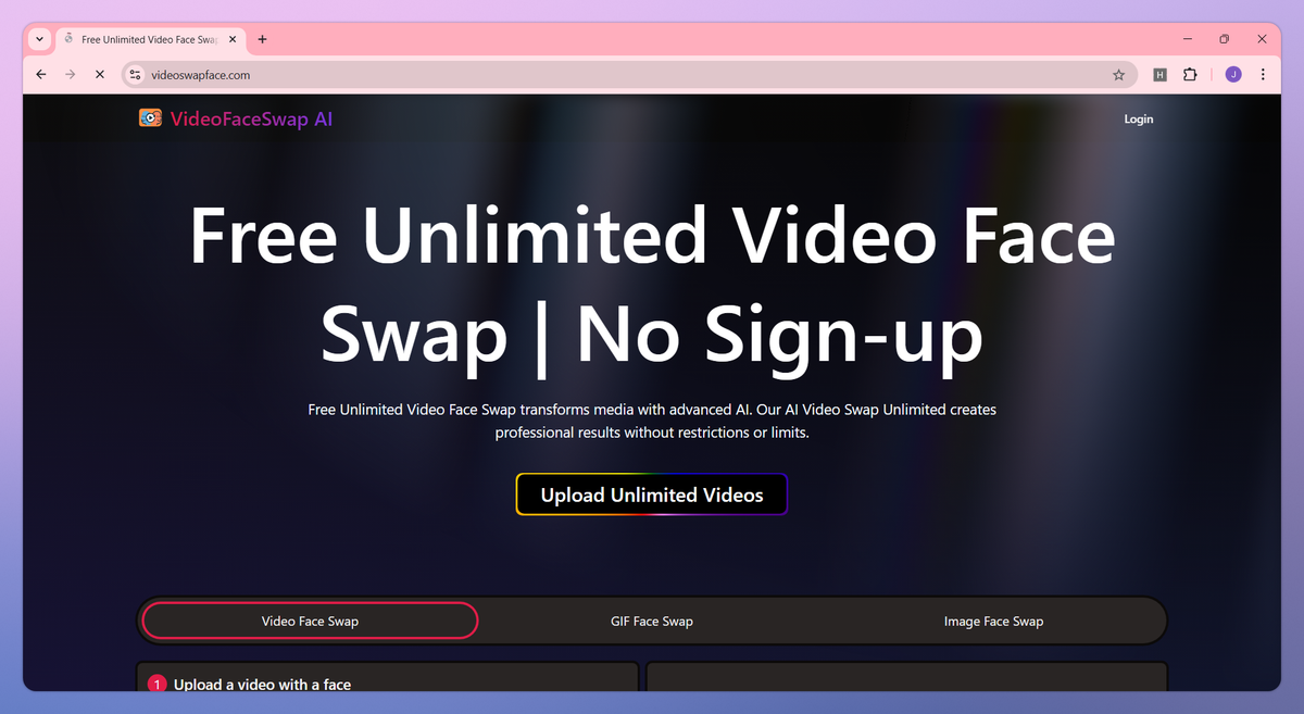 Free Unlimited Video Face Swap screenshot #1