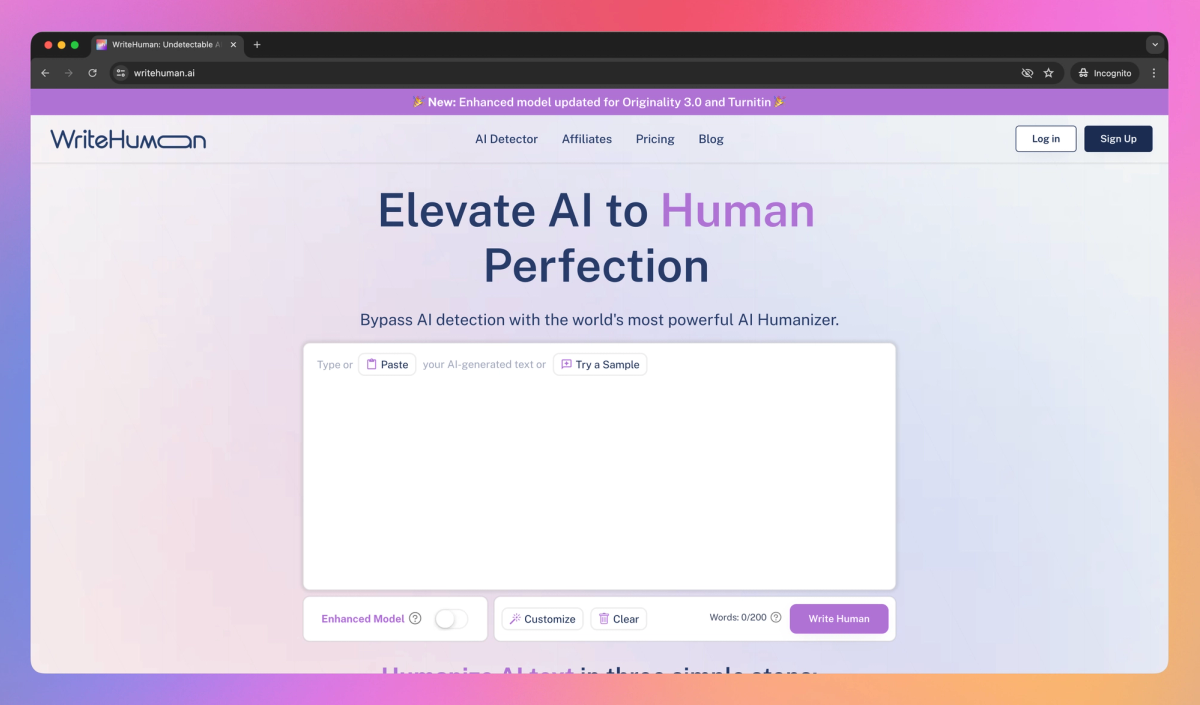 WriteHuman screenshot #1