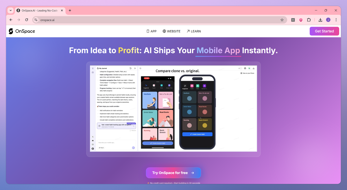 OnSpace.AI screenshot #1