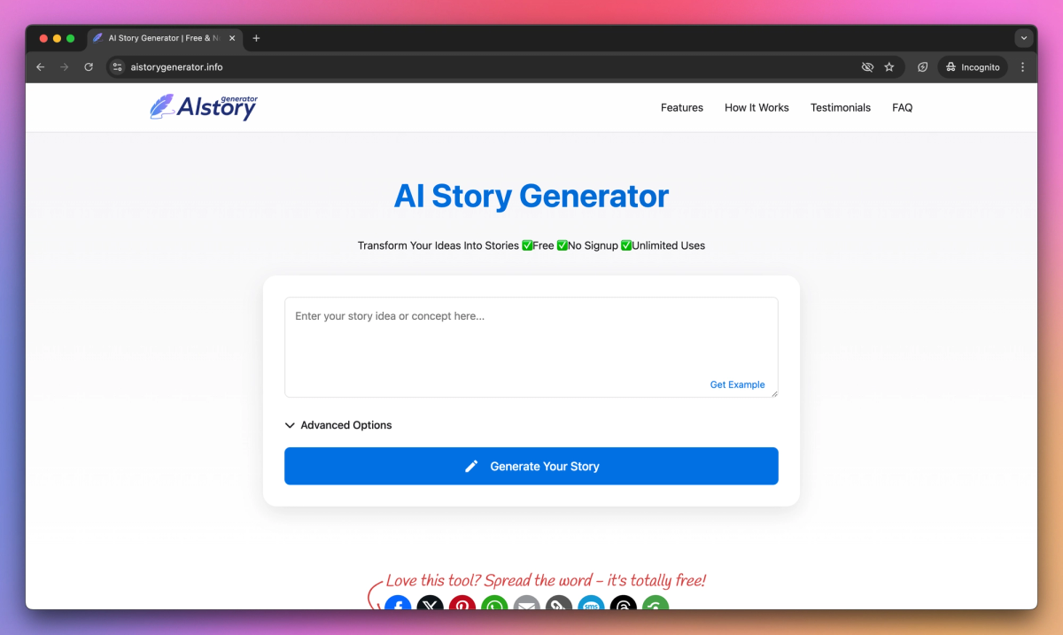 AI Story Generator screenshot #1