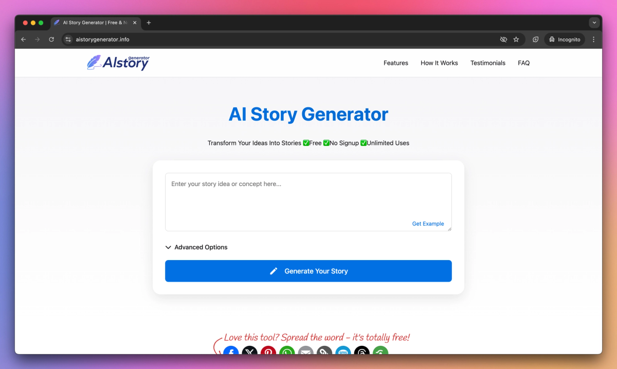 AI Story Generator screenshot #1
