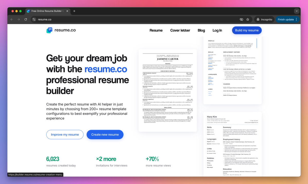 Resume.co screenshot #1