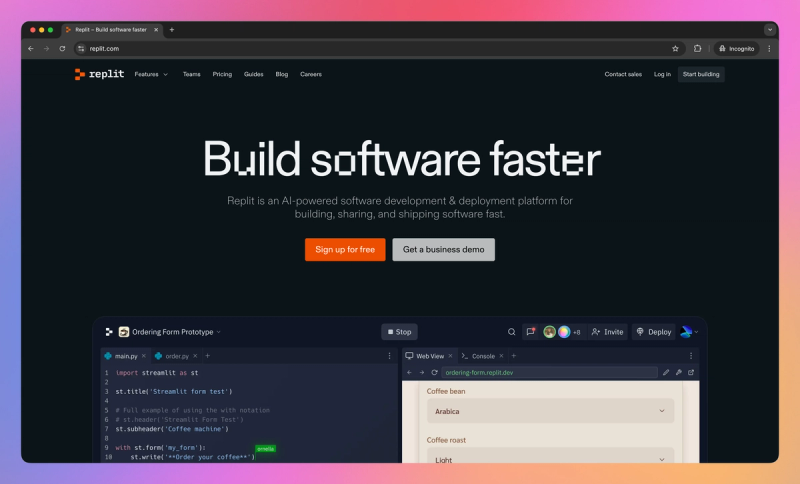 Replit product screenshot