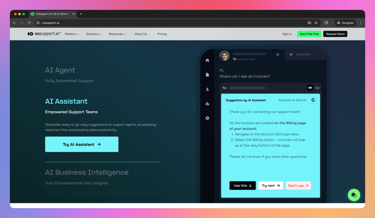 CoSupport AI screenshot #2