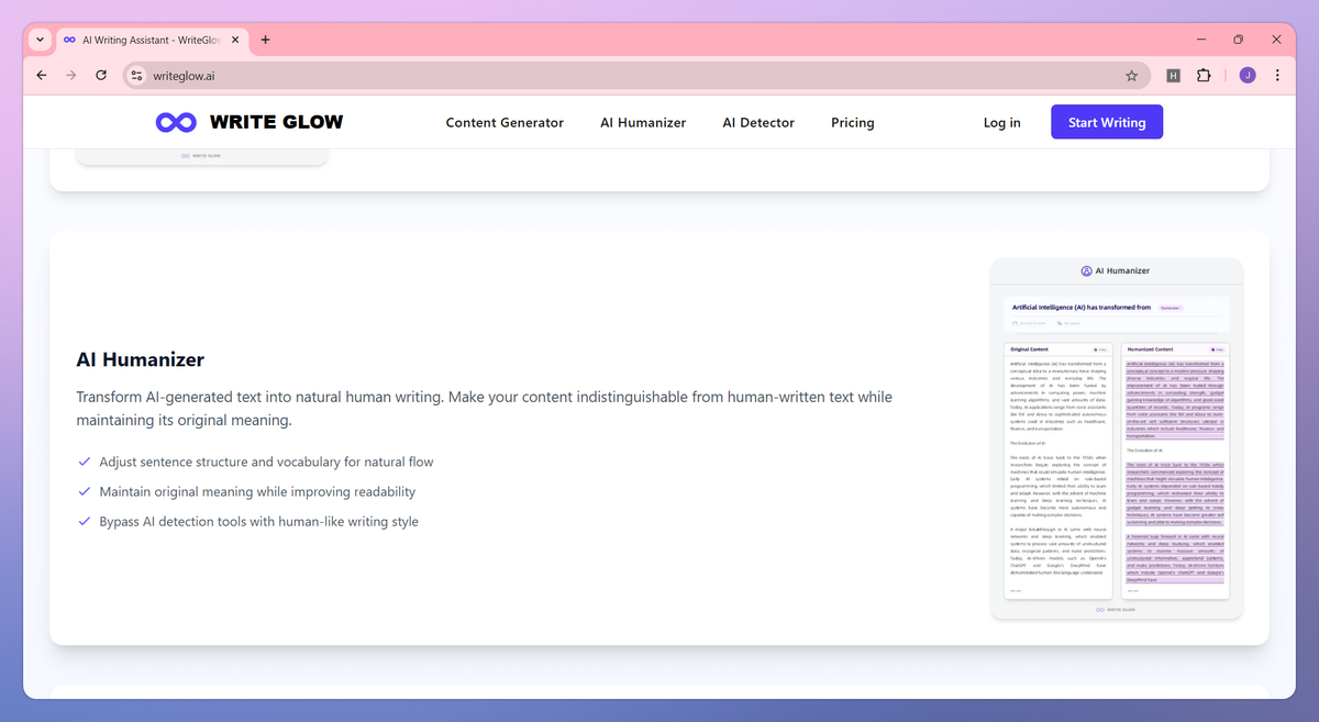 WriteGlow screenshot #2