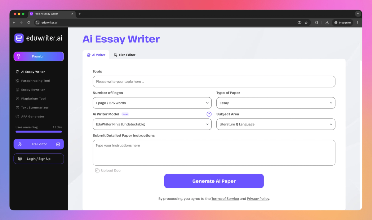 AI Essay Writer screenshot