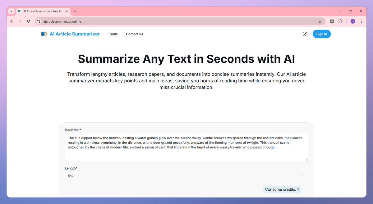 AI Article Summarizer screenshot #1