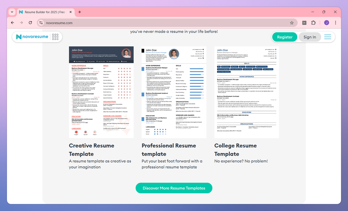 Novorésumé screenshot #2