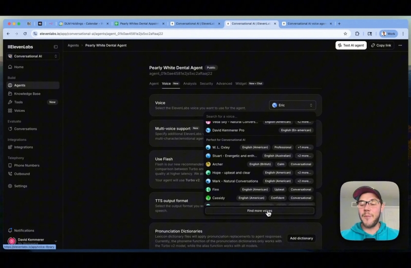 ElevenLabs voice selection
