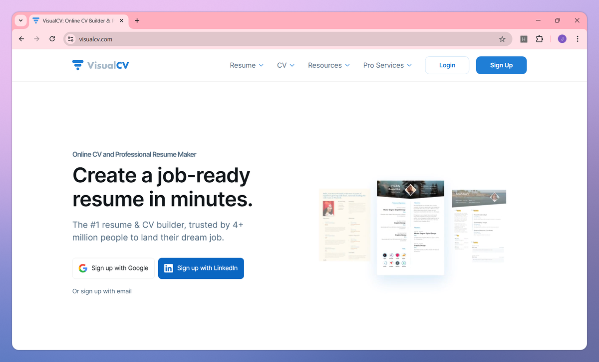 VisualCV screenshot #1