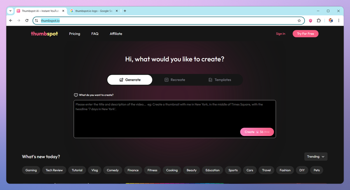 Thumbspot AI screenshot #1