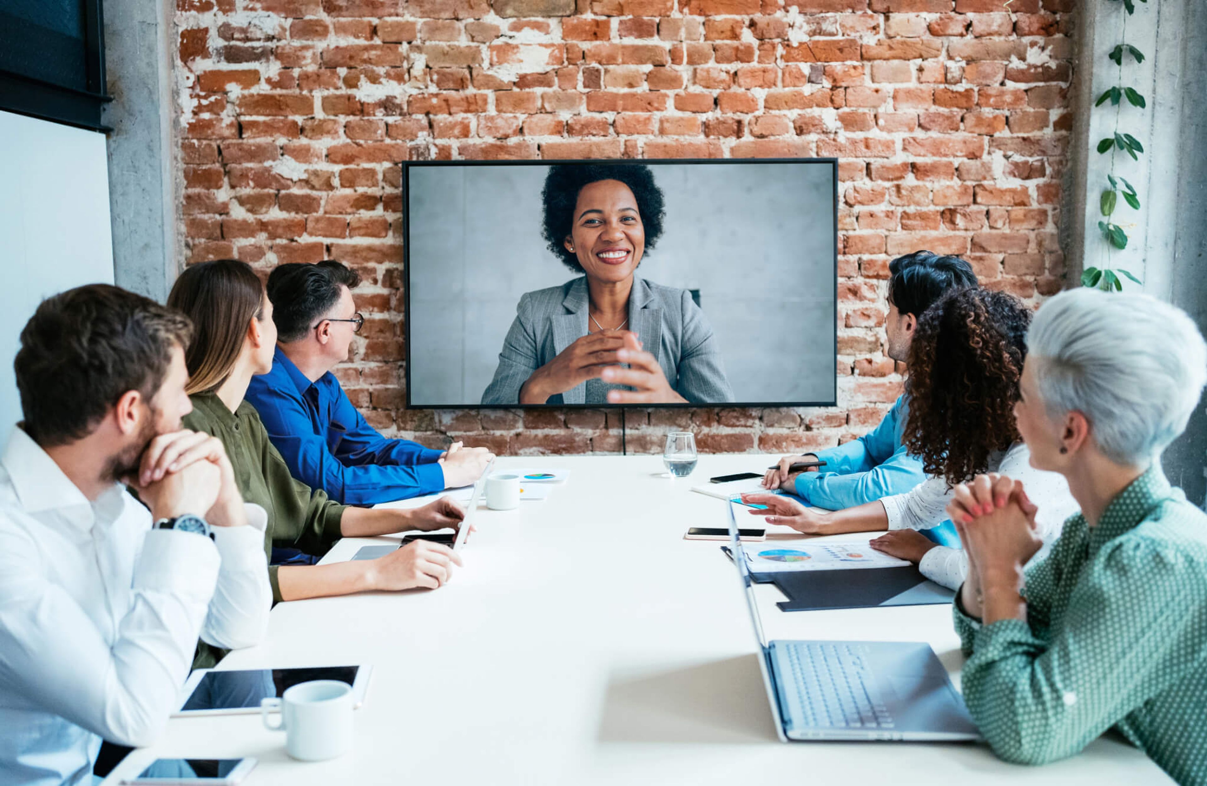 Boardroom installed with video conferencing capabilities