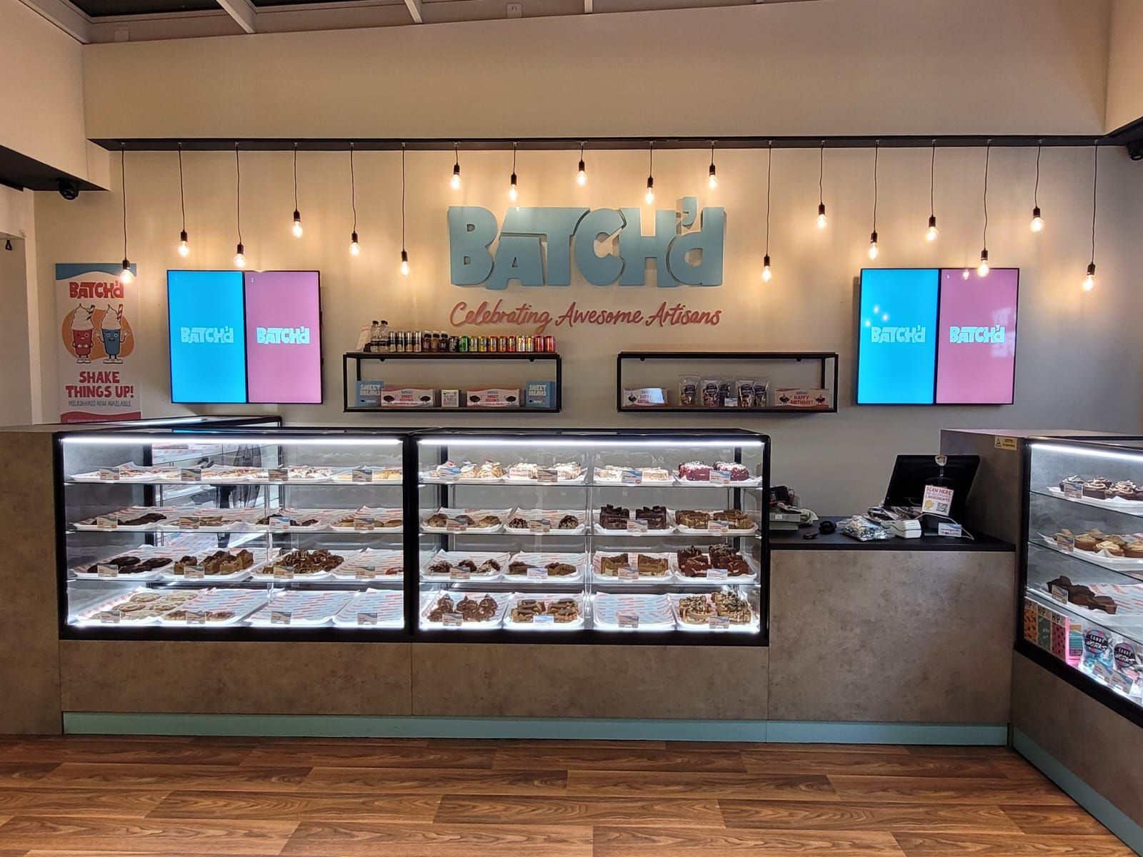 Batch'd counter with digital menu boards