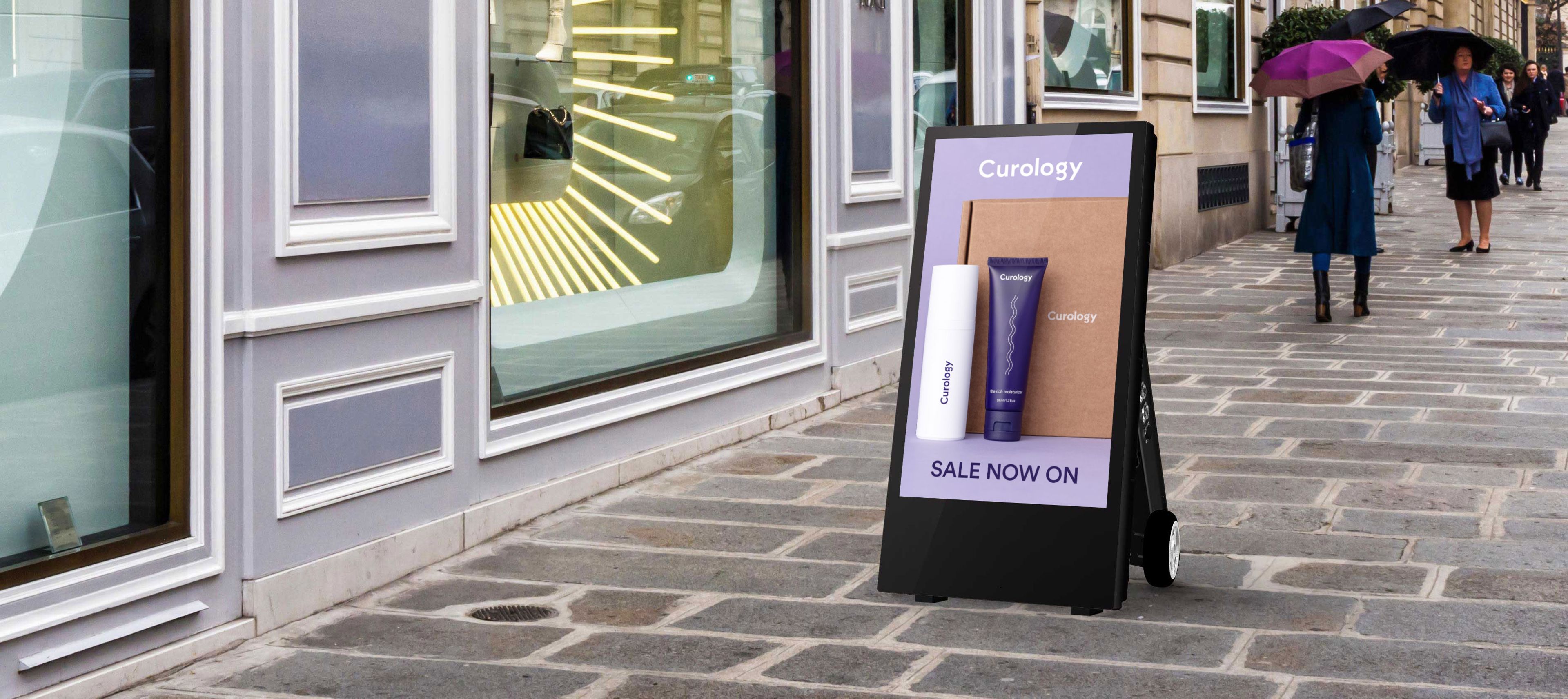 Revolutionise Your Retail Space with Our Digital Android Battery A-Board Outdoor Display