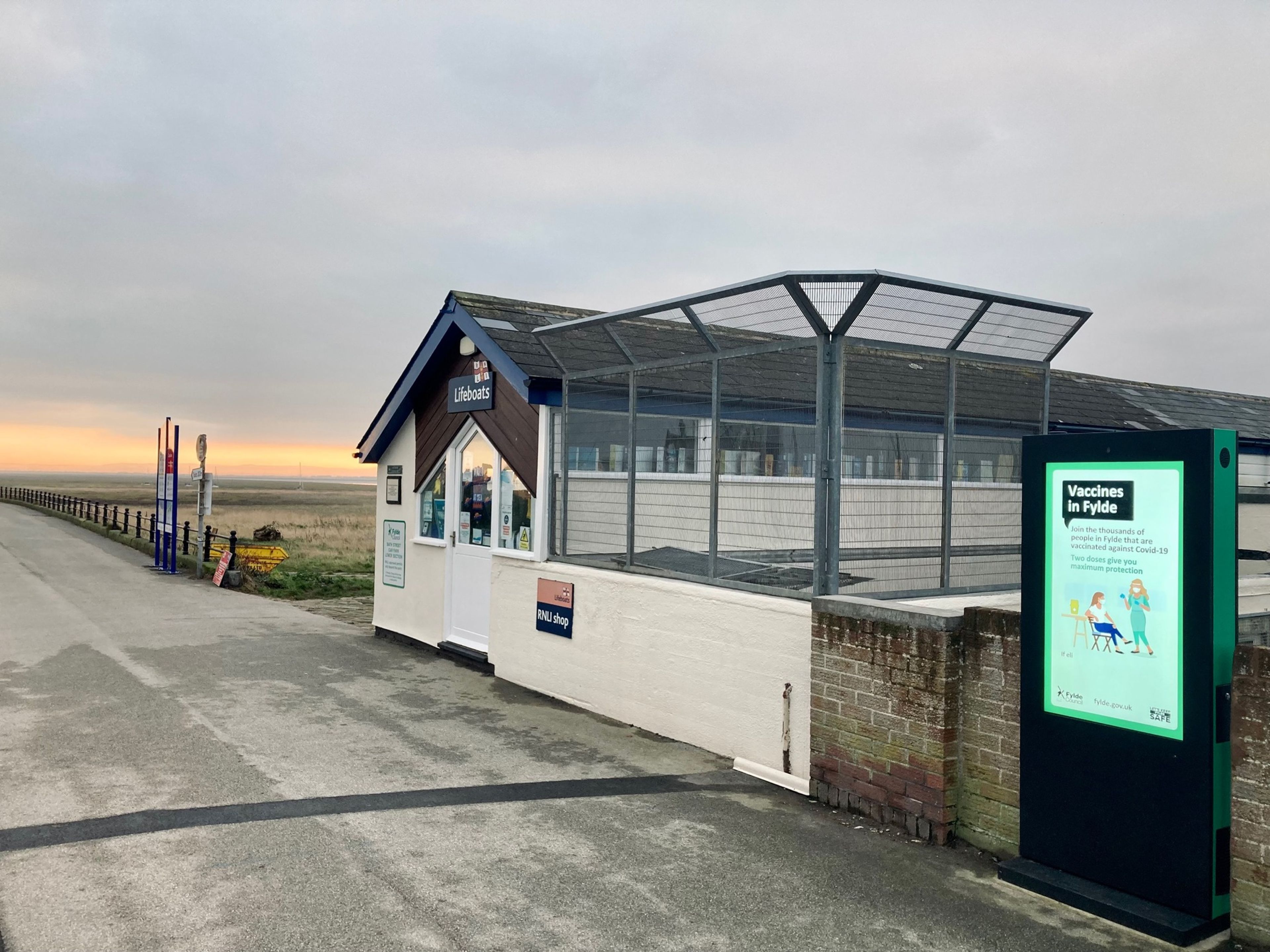 Outdoor freestanding display at a visitor information center