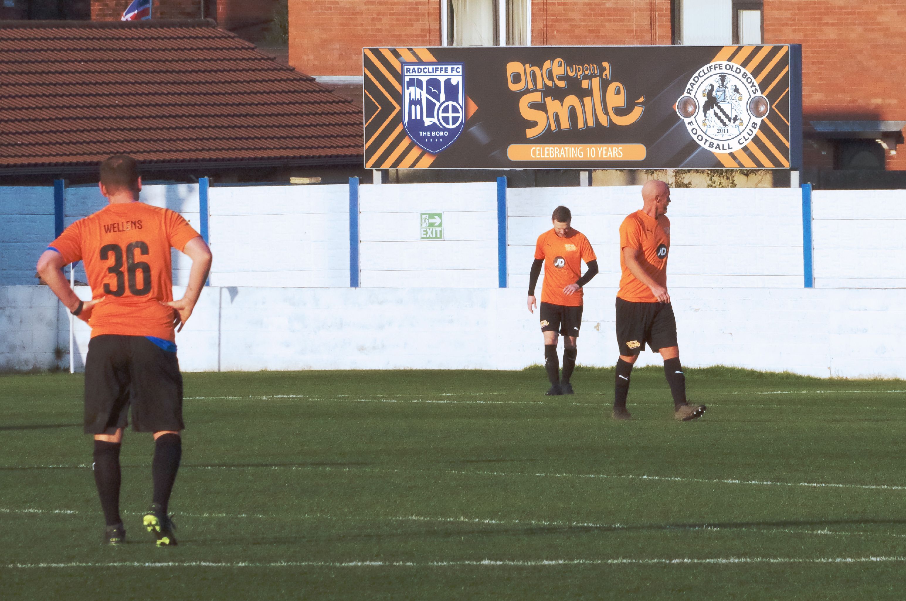 Scoreboard shown at Radcliffe FC