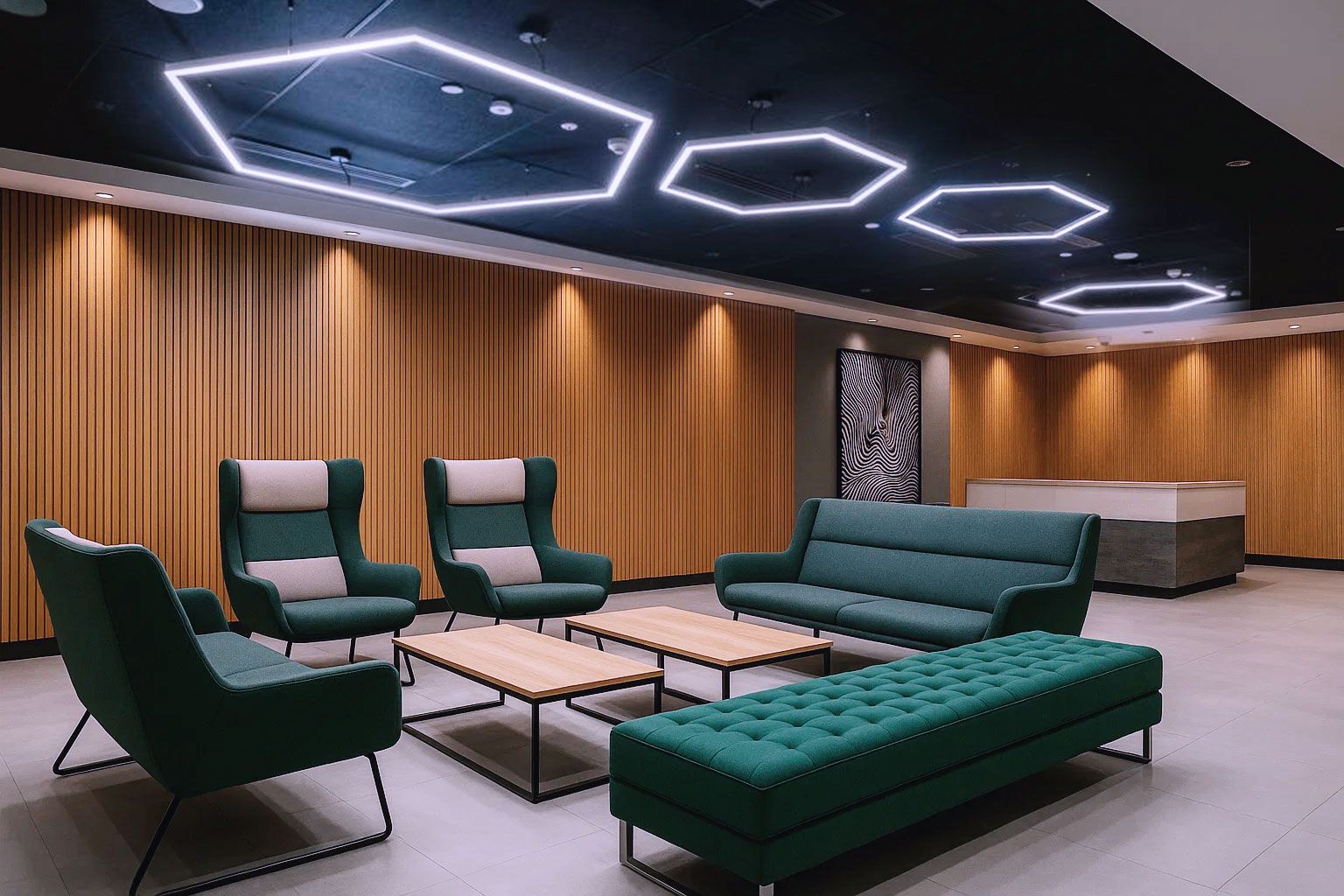 polygon lights in waiting room