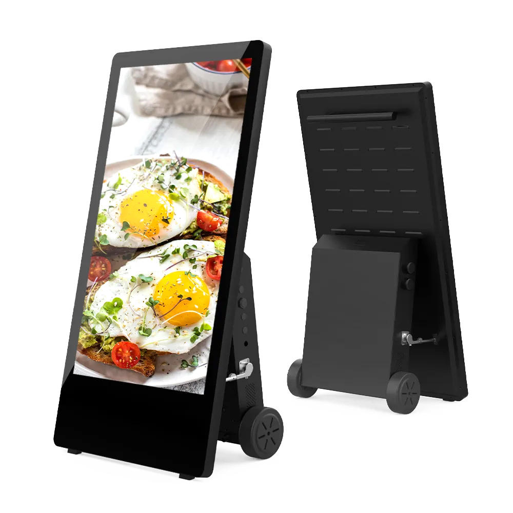 Front and back shots of a digital A-board