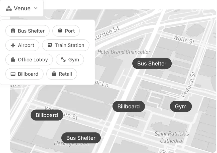 Find screens with our interactive map