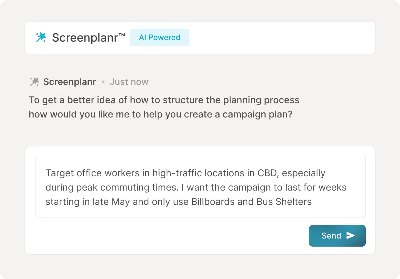 Screenplanr AI Dooh planning
