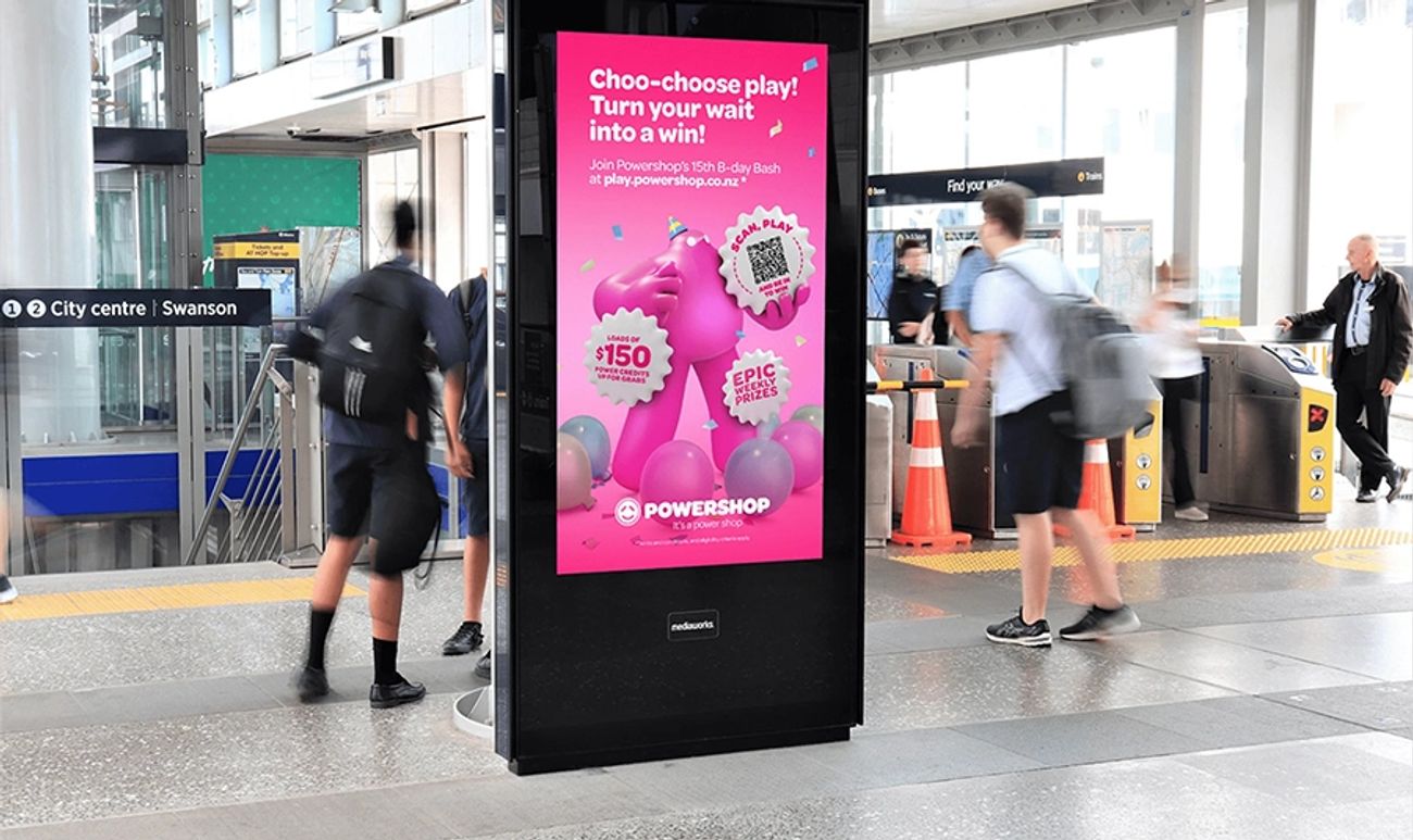 Powershop train station advertising