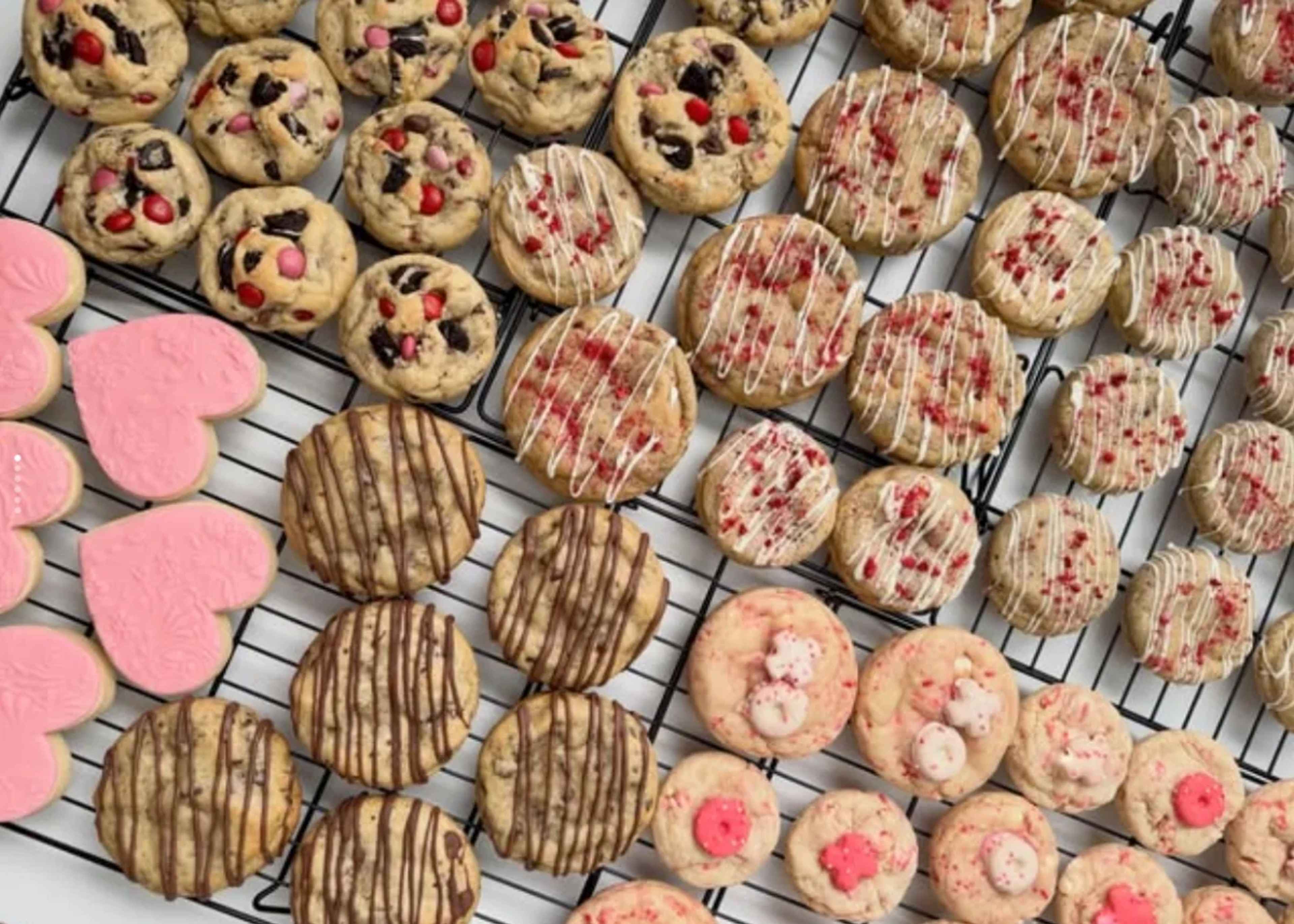 Wide shot of cookies