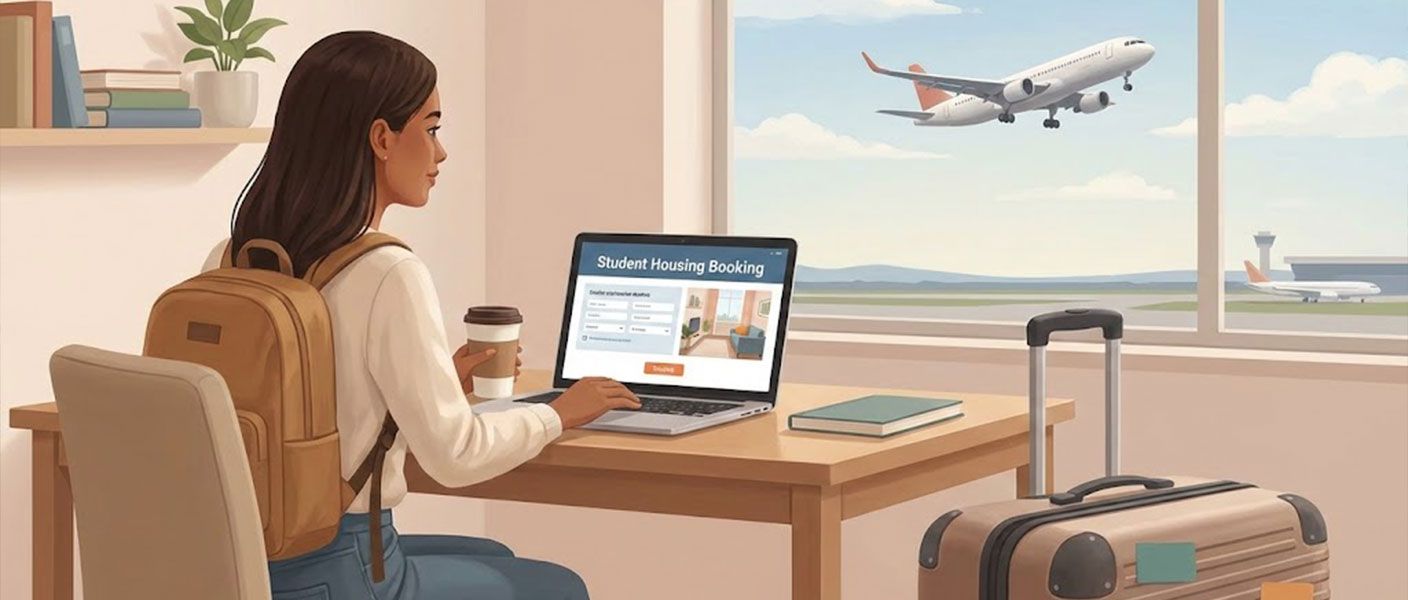 What are the advantages of booking your accommodation before landing?