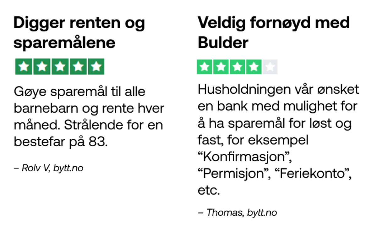 Kundeomtale om sparemål