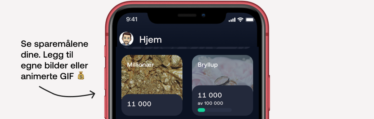 Sparemål i Bulder-appen