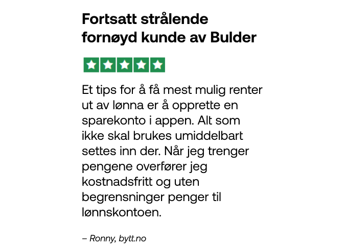 Kundeomtale om sparekonto