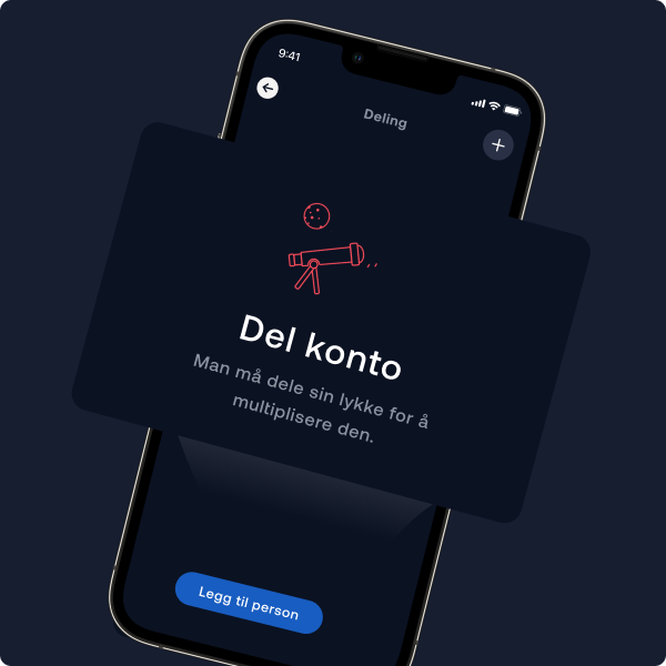 viser ikon av å dele sparekonto