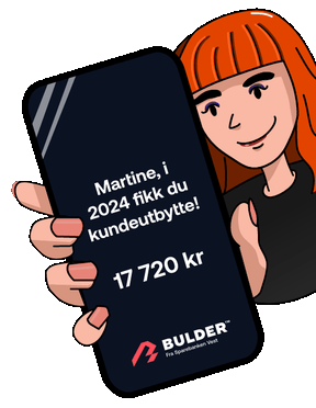 GIF av ung kvinne som viser frem kundeutbyttet i appen