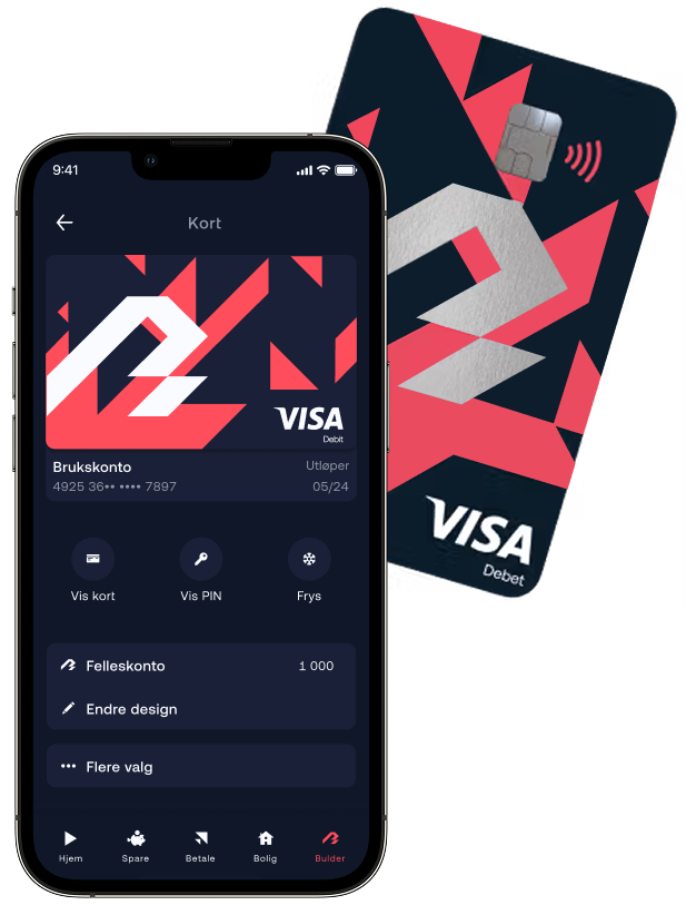 Bilde bankkort og kort i Bulder-app