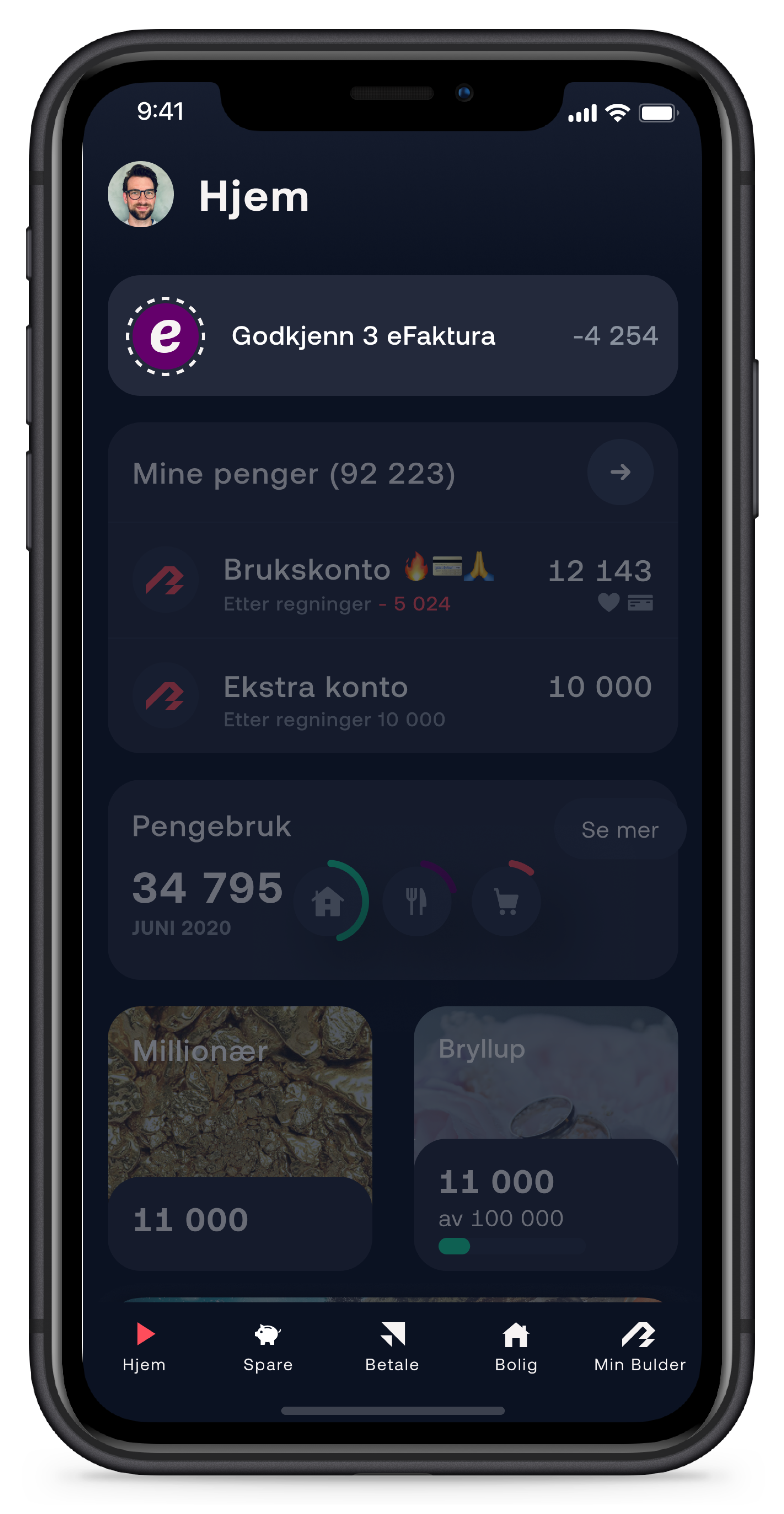 visning av e-faktura i appen