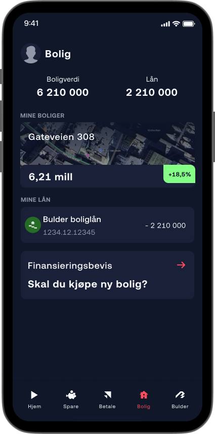 Bilde av mobil som viser finansieringsbevis