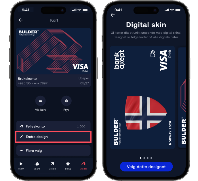 Digital skins i appen
