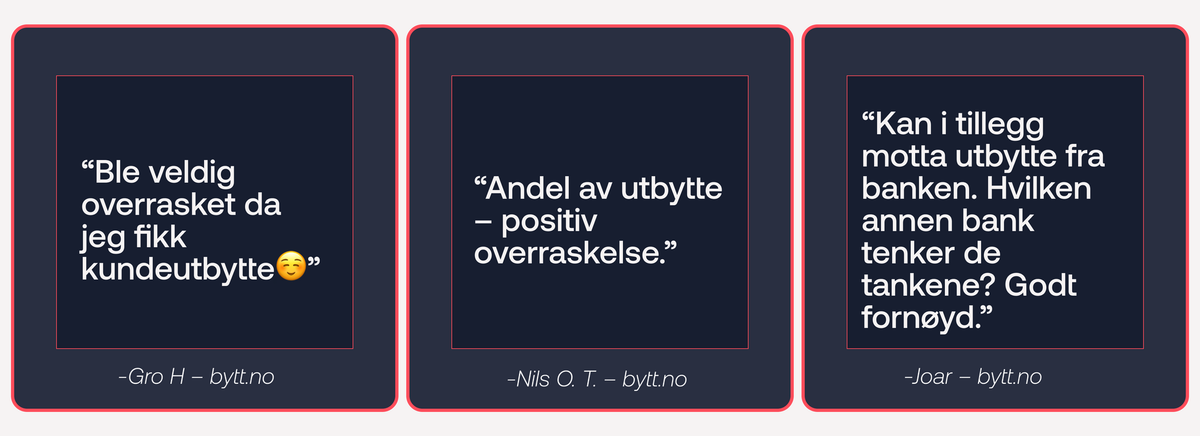 Tilbakemeldinger fra kunder pÄ bytt.no