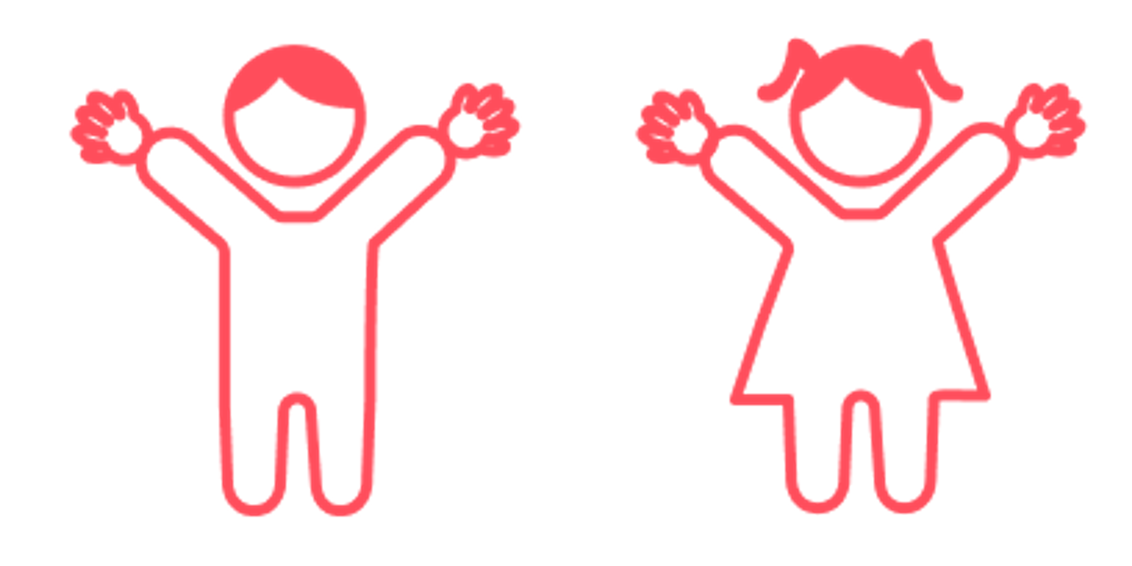 Tegning av en jente og en gutt
